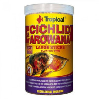Сухой корм для аквариумных рыб Tropical в палочках «Cichlid & Arowana Large Sticks» для плотоядных цихлид 1 л