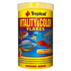Сухий корм для акваріумних риб Tropical у пластівцях «Vitality & Color Flakes» 1 л (для всіх акваріумних риб)