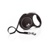 Поводок-рулетка Flexi с лентой «Black Design» M 5 м / 25 кг (чёрная)