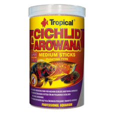 Сухий корм для акваріумних риб Tropical в паличках «Cichlid & Arowana Medium Sticks» для щільноїдної цихлід 1 л