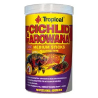Сухой корм для аквариумных рыб Tropical в палочках Cichlid & Arowana Medium Sticks 1 л для плотоядных цихлид