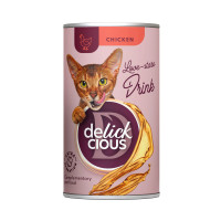 Акция! 1+1=3 DELICKCIOUS™ напиток с курицей. Дополнительный корм для кошек 140 г