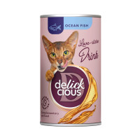 Акція! 1+1=3 DELICKCIOUS™ напій з океанічною рибою. Додатковий корм для котів 140 г