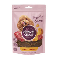 DELICKCIOUS™ сушені снеки для собак з яловичиною і гарбузом 80 г