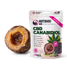 Функціональні ласощі LK Baits Pet Nutrigel CBD S-M для собак середніх порід з конопляною олією (Ø 20 мм), 170 г