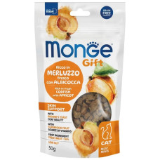 Ласощі Monge Gift Cat Skin support для котів тріска з абрикосами 50г