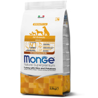 Сухий корм Monge Dog All breeds Adult Turkey & Rice - сухий корм з індичкою, рисом та картоплею 2.5 кг