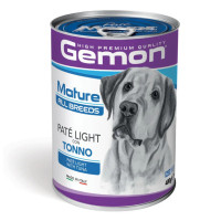 Влажный низкокалорийный корм для собак Gemon dog wet Adult  лайт паштет с тунцом 400 гр