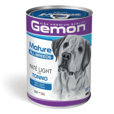 Вологий низькокалорійний корм для собак Gemon dog wet Adult лайт паштет з тунцем 400 гр