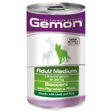 Вологий корм для собак середніх порід Gemon dog wet Medium Adult шматочки в желе з ягням та рисом 1.25 кг