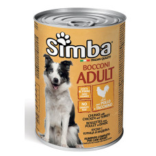 Вологий корм для собак Simba dog wet шматочки в желе курка з індичкою 415гр*24шт