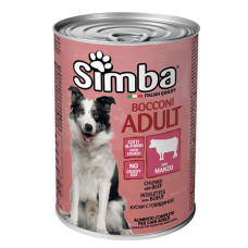 Вологий корм для собак Simba dog wet шматочки в желе яловичина 415гр*24шт