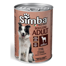 Вологий корм для собак Simba dog wet шматочки в желе ягня 415гр*24шт