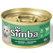 Вологий корм для кішок Simba cat wet ніжний мус, телятина 85гр*24шт