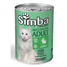 Вологий корм для кішок Simba cat wet шматочки в желе, кролик 415 гр