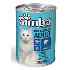 Вологий корм для кішок Simba cat wet шматочки в желе, тунець 415 гр