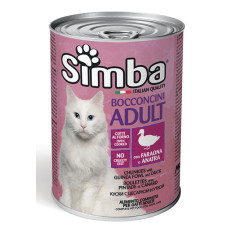 Влажный корм для кошек Simba cat wet кусочки в желе, цесарка с уткой 415 гр