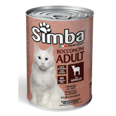 Влажный корм для кошек Simba cat wet кусочки в желе, ягненок 415 гр