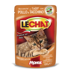 Влажный корм Monge LC Cat Wet Adult для кошек, с курицей и индейкой 100г х 24шт