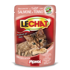 Влажный корм Monge LC Cat Wet Adult для кошек, с тунцом и лососем 100г х 24шт