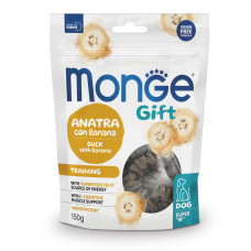 Ласощі Monge Gift Dog Training для собак качка з бананом 150г