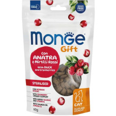 Ласощі Monge Gift Cat Sterilsed для котів стерилізованих з качкою та журавлиною 60г