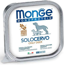 Вологий монопротеїновий корм для собак Monge (Монж) dog SOLO 100% паштет з олениною 150гр*24шт