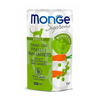Влажный корм Monge Supreme Adult Тунец с зеленым горошком и молодой морковью, 80г х 24шт