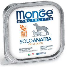 Вологий монопротеїновий корм для собак Monge (Монж) dog SOLO 100% паштет з качкою 150гр*24шт