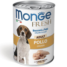 Вологий корм для собак Monge (Монж) dog Fresh шматочки в паштеті курка 400 гр