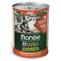 Вологий корм для собак Monge Dog Wet Bwild Adult, індичка, гарбуз та цукіні, 400 г