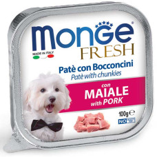 Вологий корм Monge Dog Fresh зі свининою, 100 г*32 шт