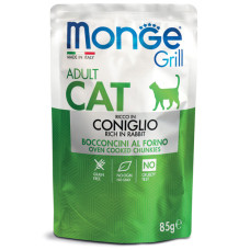 Вологий корм для кішок Monge (Монж) cat GRILL Adult кролик 85гр*28шт