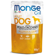 Вологий корм для собак Monge (Монж) dog GRILL курка з індичкою 100гр*24шт