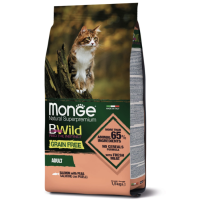 Сухий беззерновий корм для кішок Monge (Монж) cat BWild Grain free лосось 1.5 кг