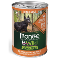 Вологий корм для собак Monge Dog Wet Bwild Mini Adult, качка, гарбуз і цукіні, 400 г