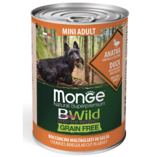 Вологий корм для собак Monge Dog Wet Bwild Mini Adult, качка, гарбуз і цукіні, 400 г
