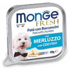 Вологий корм Monge Dog Fresh з тріскою, 100 г*32 шт