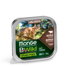 Вологий беззерновий корм для кішок великих порід Monge (Монж) cat Grain free WET буйвол 100гр*32шт