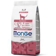 Сухой монопротеиновый корм для стерилизованных кошек Monge (Монж) cat Sterilised с говядиной 1.5 кг