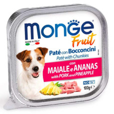 Вологий корм для собак Monge (Монж) dog FRUIT паштет зі свининою та ананасом 100гр*32шт
