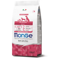 Сухой монопротеиновый корм для собак Monge (Монж) dog All breeds Adult говядина с рисом 2.5 кг