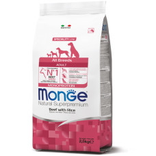 Сухий монопротеїновий корм для собак Monge (Монж) dog All breeds Adult яловичина з рисом 2.5 кг