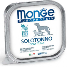 Вологий монопротеїновий корм для собак Monge (Монж) dog SOLO 100% паштет з тунцем 150гр*24шт
