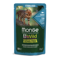 Влажный беззерновой корм для стерилизованных кошек Monge (Монж) Grain free WET Sterilised тунец 85гр*28шт