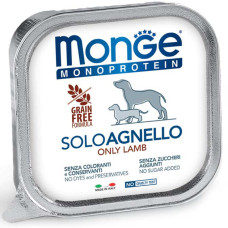 Вологий монопротеїновий корм для собак Monge (Монж) dog SOLO 100% паштет з ягням 150гр*24шт
