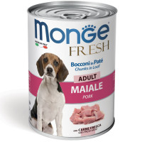 Вологий корм для собак Monge (Монж) dog Fresh шматочки в паштеті свинина 400 гр