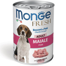 Вологий корм для собак Monge (Монж) dog Fresh шматочки в паштеті свинина 400 гр