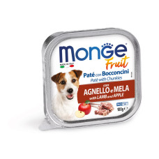 Вологий корм Monge Dog Fruit, для собак усіх порід, з ягням та яблуком, 100 г*32 шт
