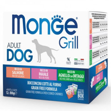 Grill Adult Dog Multipack Lamb&Pork&Salmon – Набір паучів з ягням та овочами, свининою, лососем 12 шт